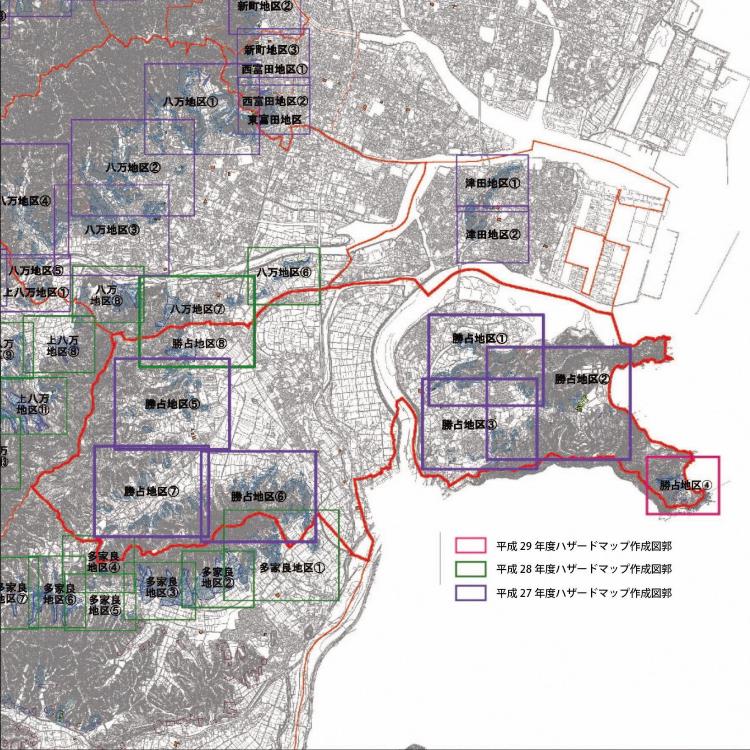 勝占地区図郭位置図