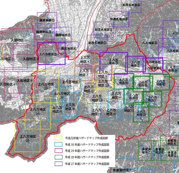 上八万地区図郭位置図