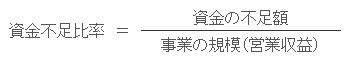 資金不足比率＝事業の規模（営業収益）分の資金の不足額